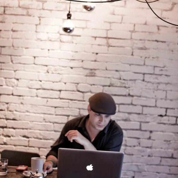 Working on Anahita at Raw Canvas café, Yaletown, Vancouver