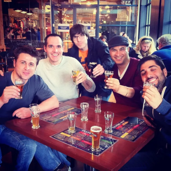 Nick, Johan, Tom, Rastin and Ash on Granville Island, Vancouver