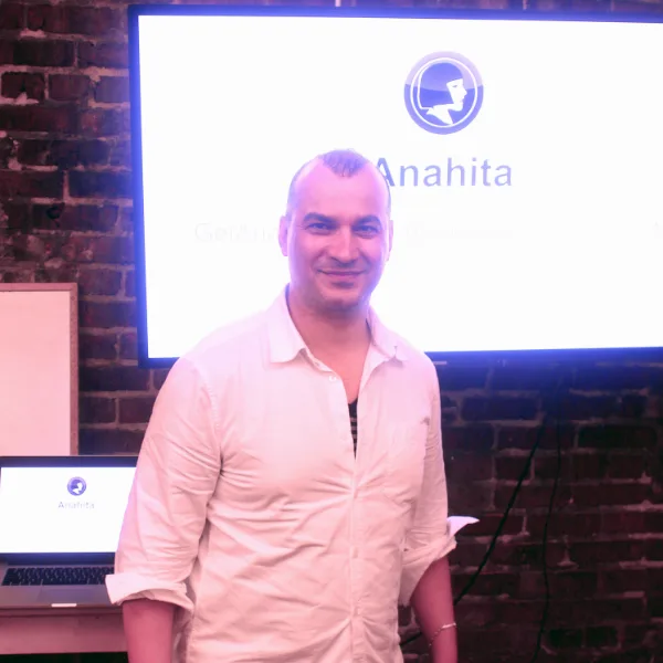Rastin presenting Anahita at Launch Academy, Vancouver