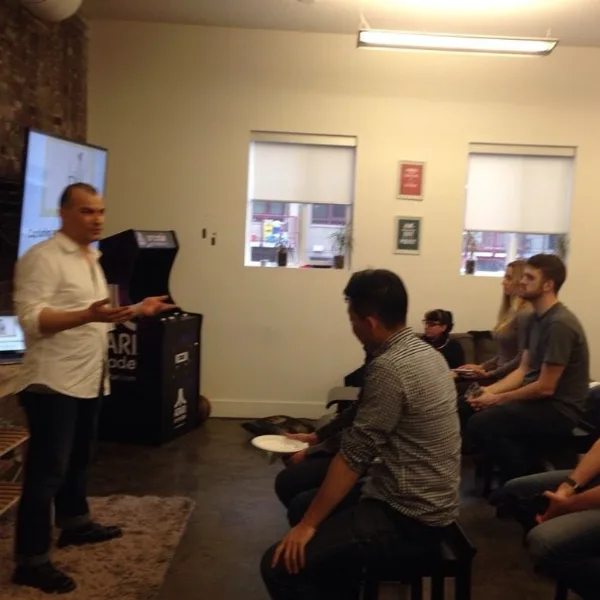 Discussing Anahita with the audience at Launch Academy, Vancouver