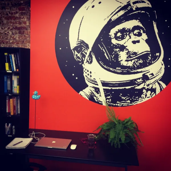 Rastin’s desk at Launch Academy, Vancouver